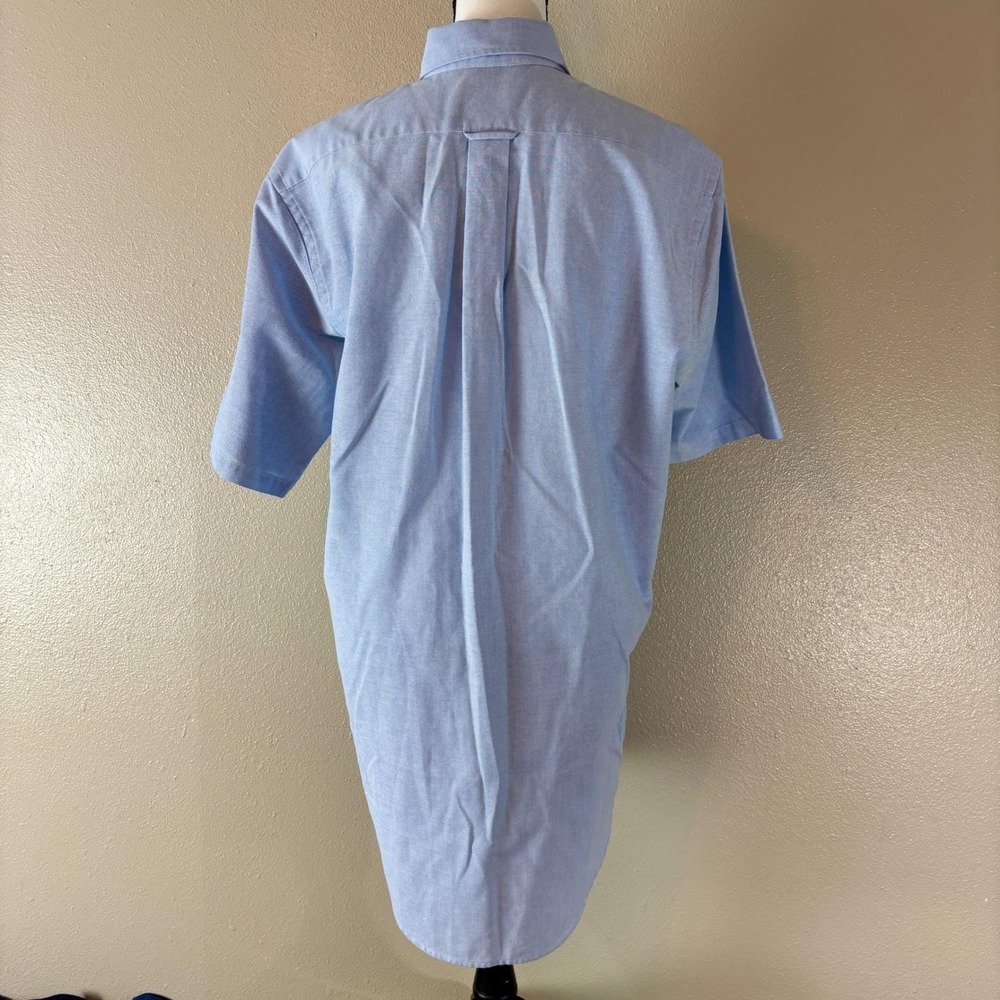 Windsor Shirt Co. Oxford Dress Shirt Short Sleeve Button‎ Down Light Blue 16 1/2 - Picture 8 of 10
